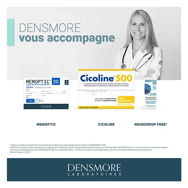 Curso de manutenção da visão e memória Densmore Mémoptic, com duração de 4 meses (pacote com 4 unidades de 1 mês cada).