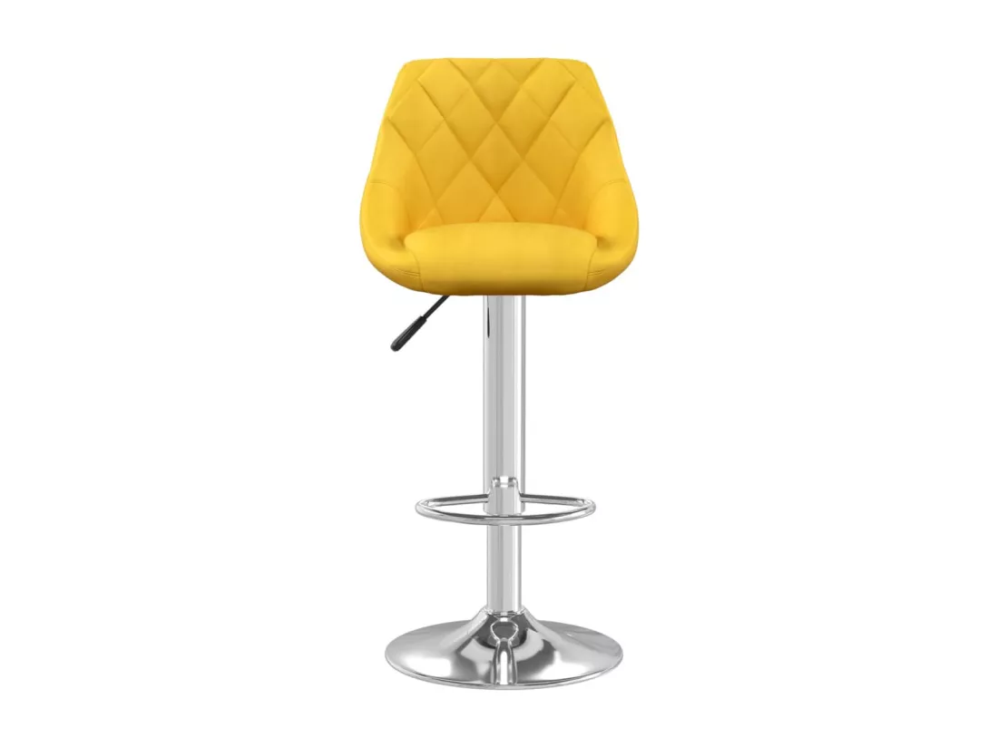 Tabourets de bar lot de 2 jaune moutarde velours