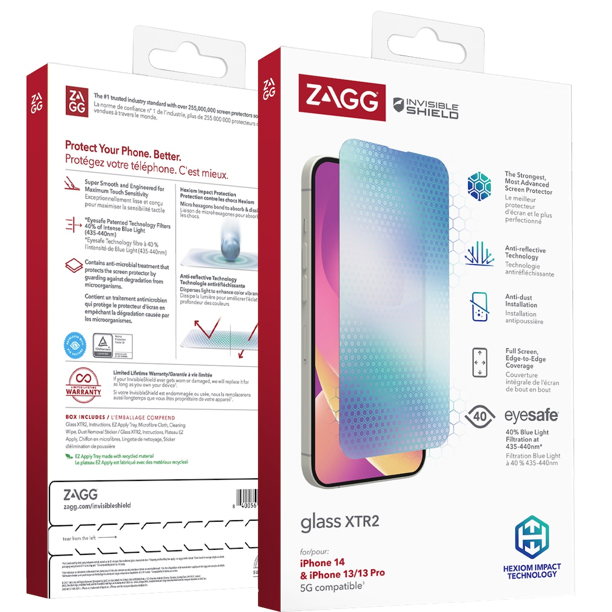 ZAGG InvisibleShield iPhone 13/iPhone 13 Pro/iPhone 14 Skjermbeskytter Glass XTR2