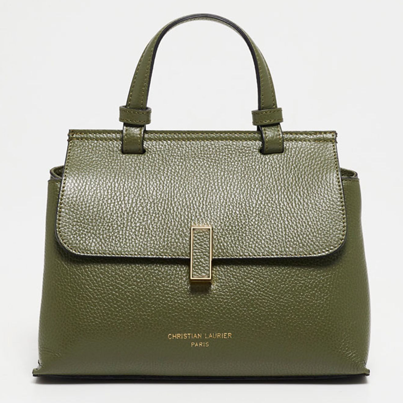 Christian Laurier Sac bandoulière en Cuir Ciara vert kaki - 27x19x9 cm