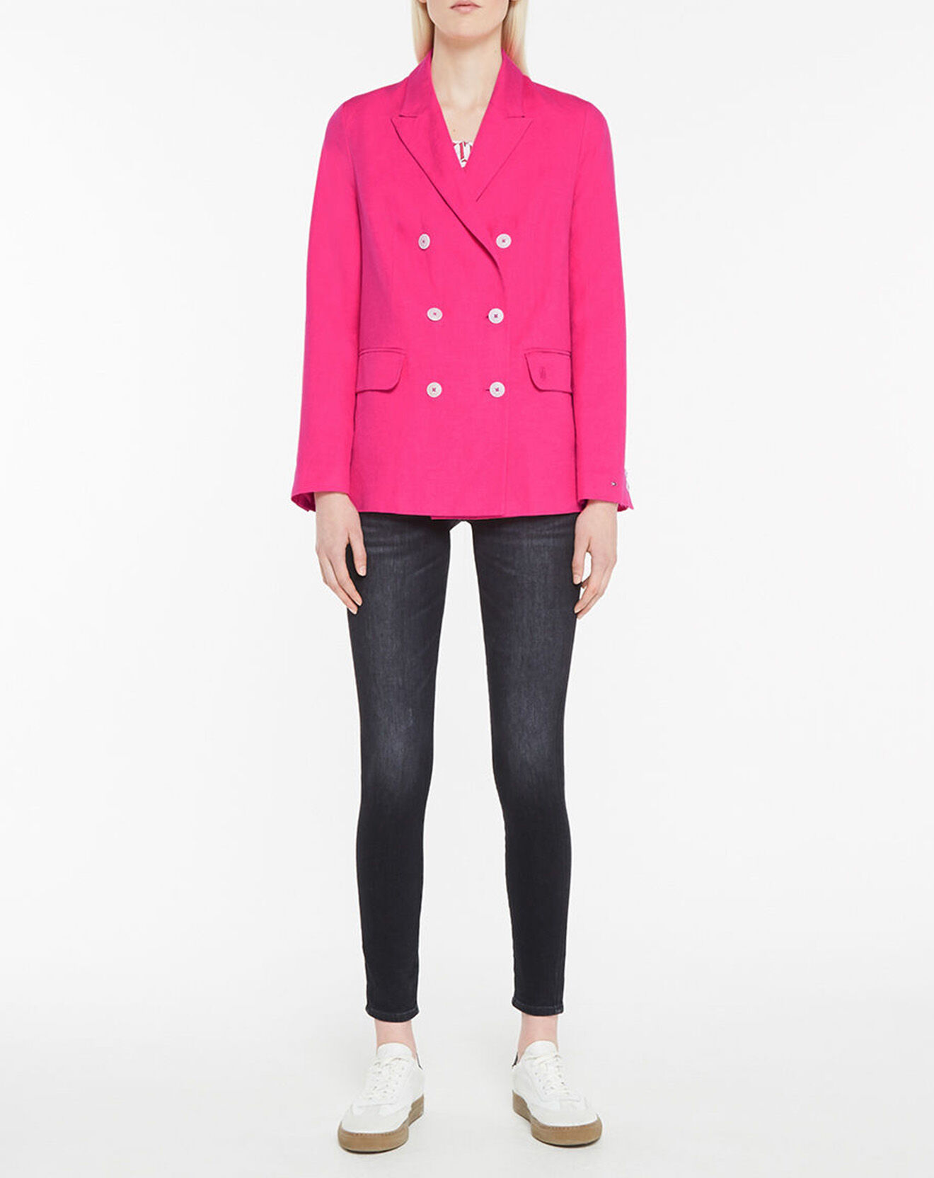 Tommy Hilfiger Blazer en Lin mélangé rose
