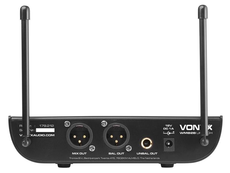Vonyx WM82 Set UHF-2-Kanal-Mikrofon Set mit Handmikrofon