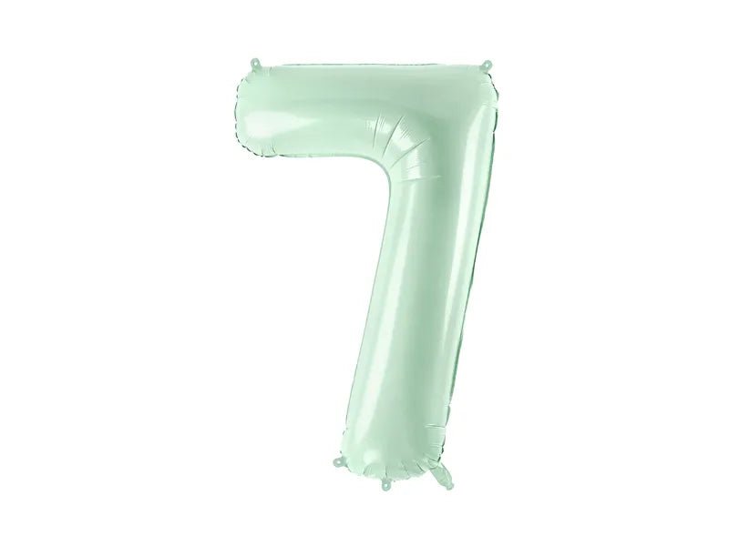 7 Jaar Cijfer Ballon Mintgroen Leeg 72cm
