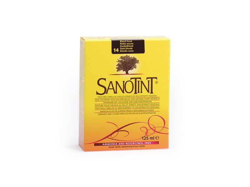 SANOTINT Haarcoloration Dunkelblond 125 ml Naturnahe Haarfarbe mit Extrakten von Goldhirse, Oliven, Birke und Traubenblättern