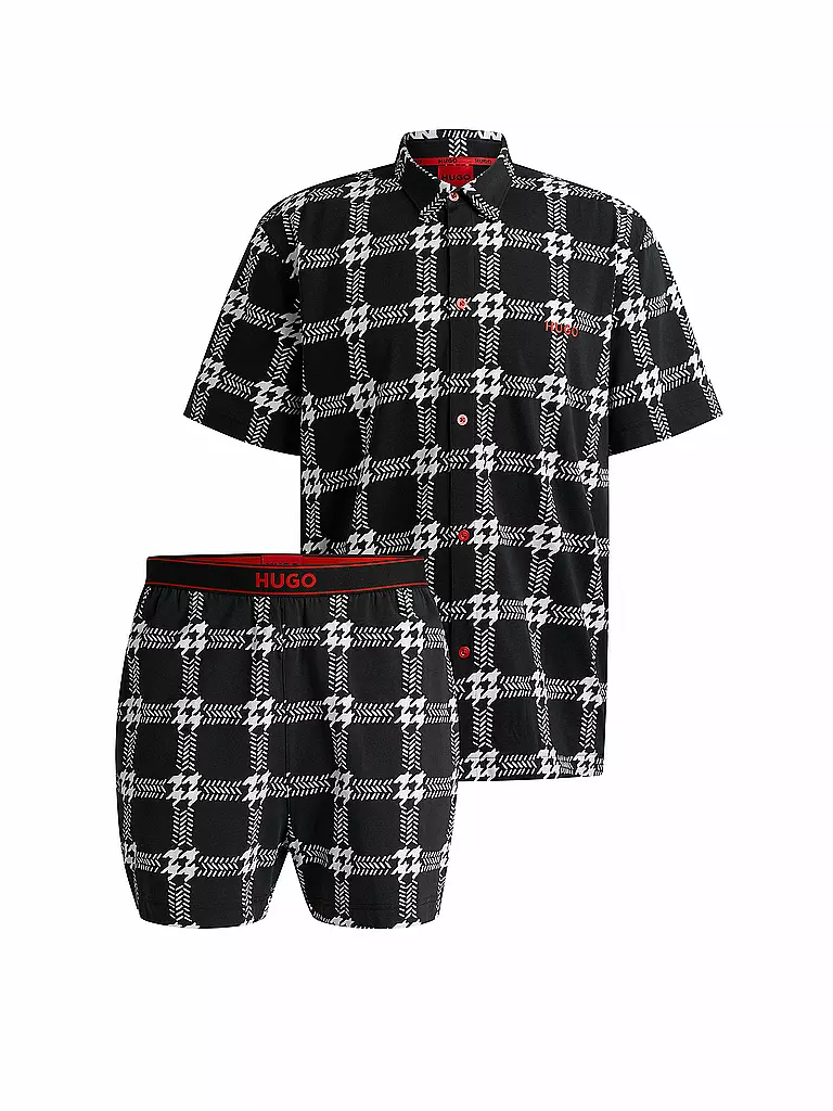 HUGO Pyjama HOUNDSTOOTH schwarz
