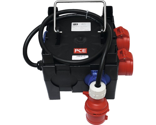 PCE kleine verdeeldoos IP44 H07RN-F 5G1.5 2x CEE 4x Schuko stopcontacten 1,5 m voedingskabel