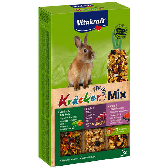 Kracker combi noix fruits bois legumes lapins nains x3