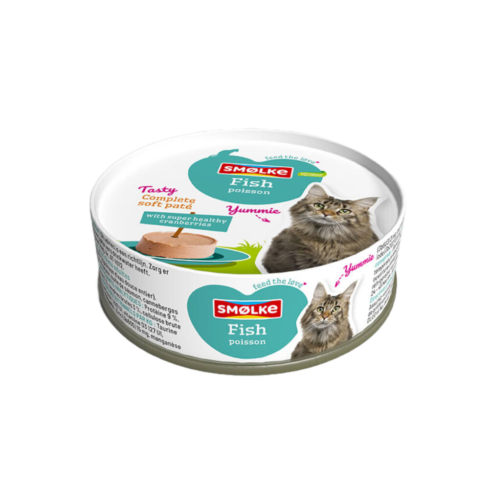 24x Smolke Kattenvoer Soft Paté Vis80 gr