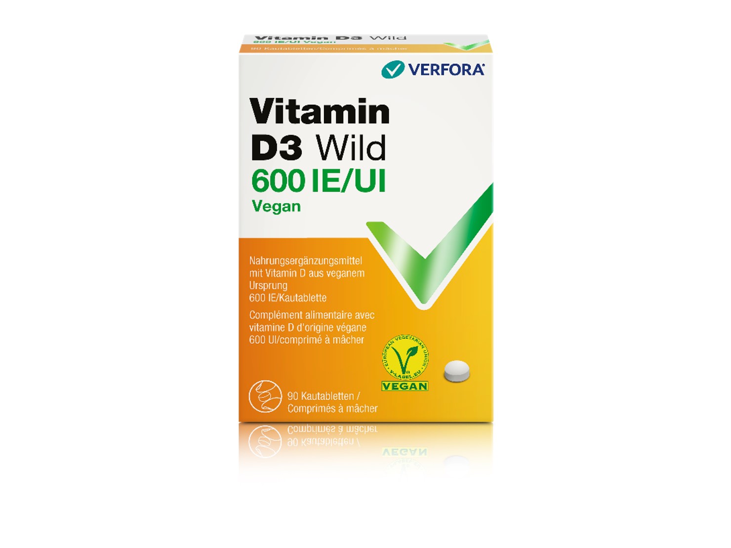 VITAMINE D3 WILD Kautabl 600 IE vegan 90 Stk<br>90 Stück, Kautablette, vegan