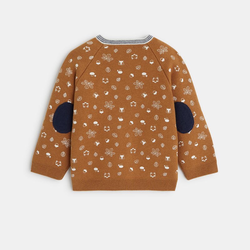 Pull imprimé animaux de la forêt marron bébé garçon Marron