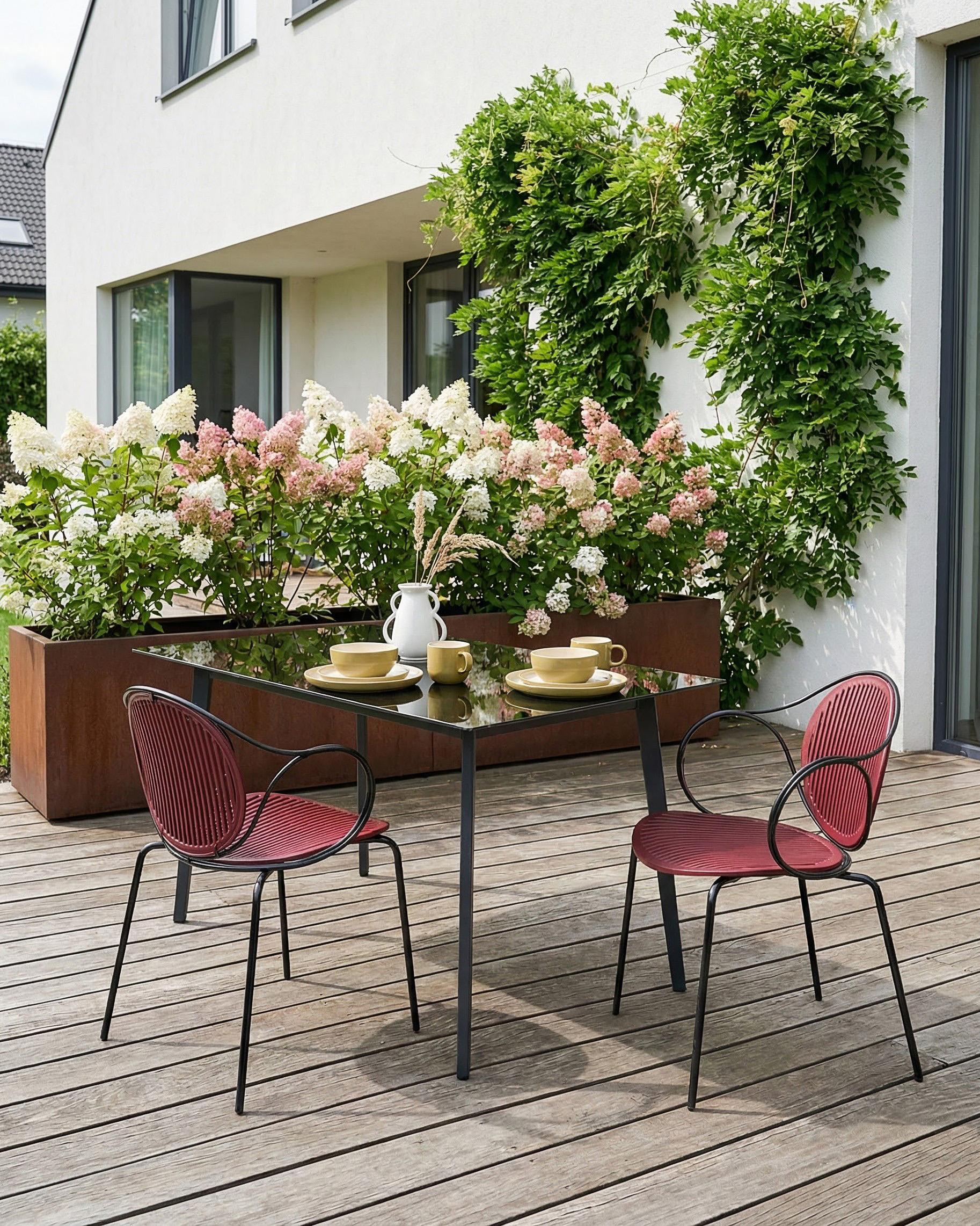 Set van 2 tuinstoelen IKARIA Metaal Rood