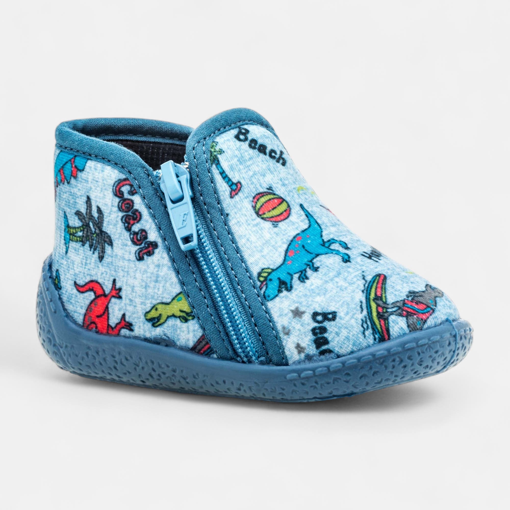 Pantoufles botillons zippés Bébé garçon jeans