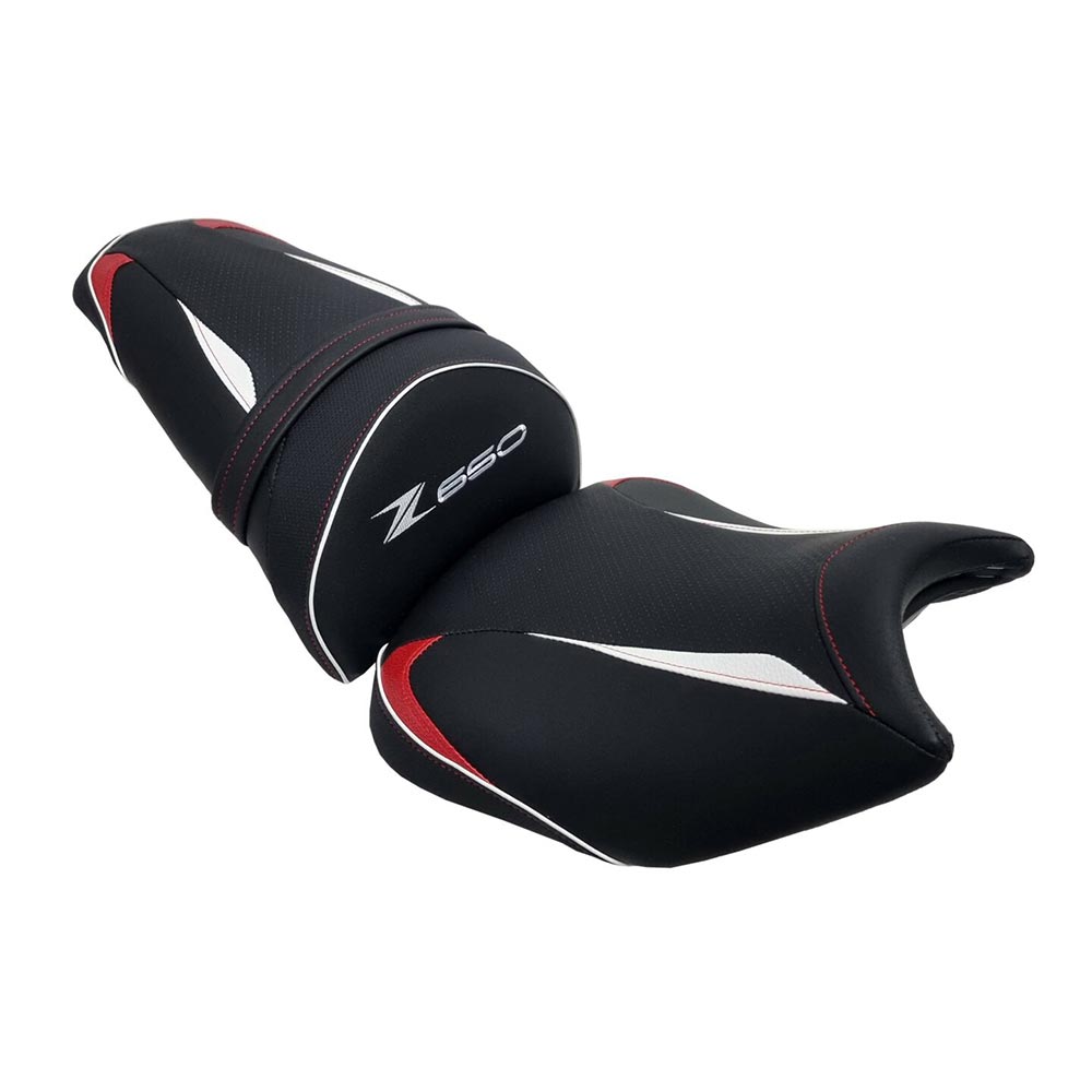 Bagster - Selle Ready Luxe série spéciale Kawasaki Z650 (2020-2023) Noir / Rouge / Blanc