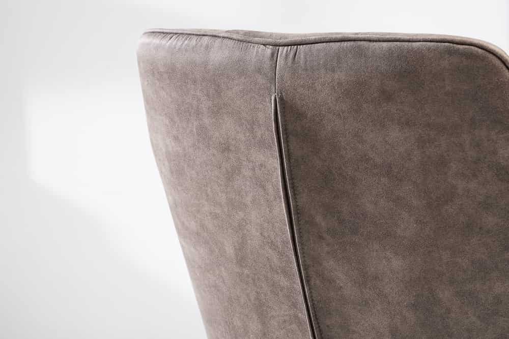 Exklusiver Design Stuhl LOFT Microfaser vintage taupe mit Armlehne