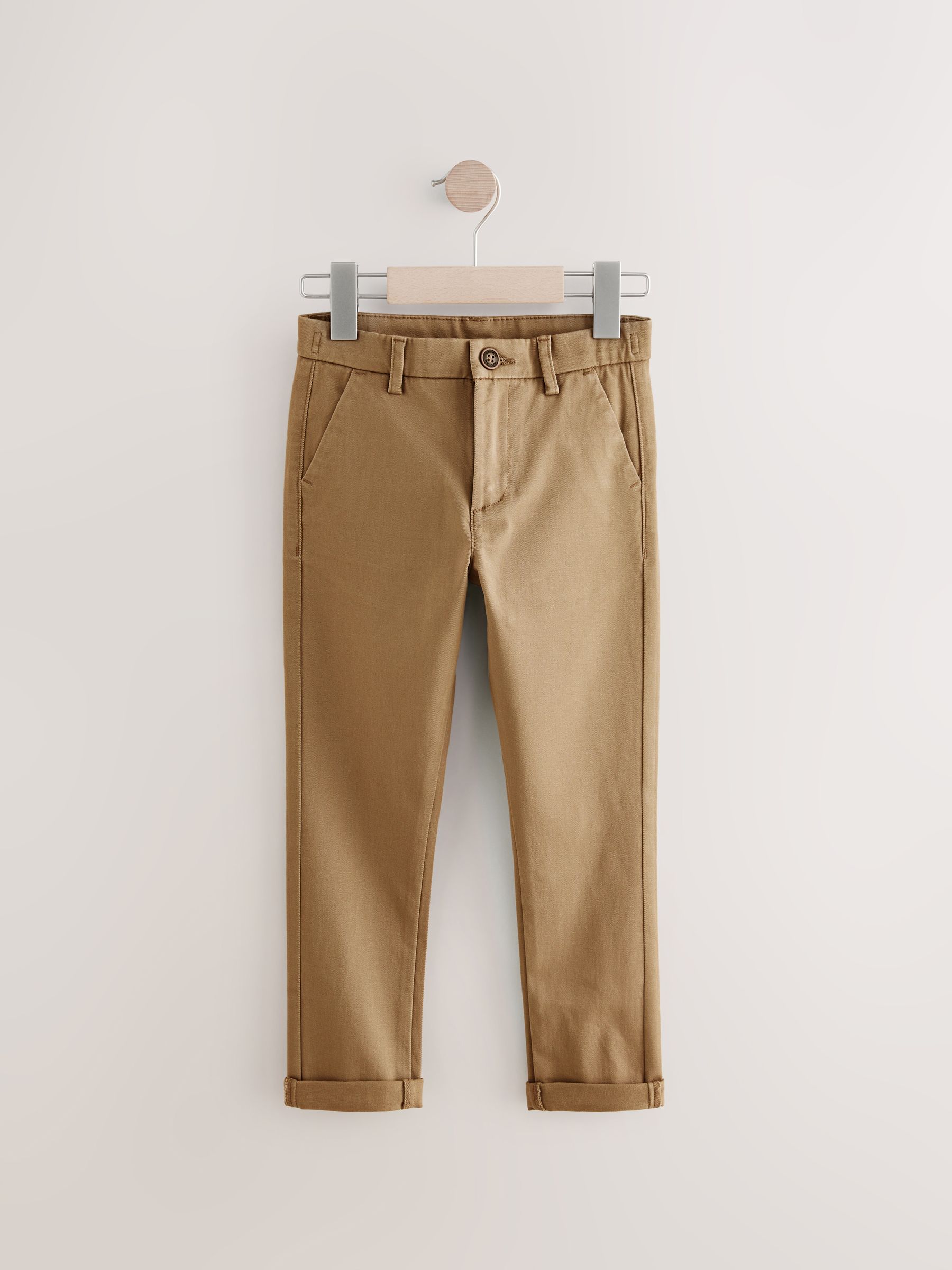 Lichtbruin - Stretchy chino's (3-17jr)