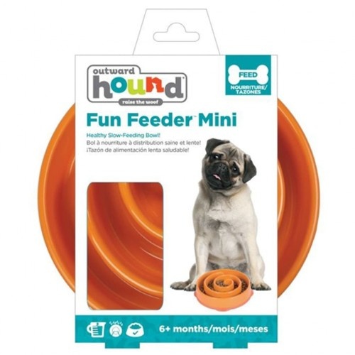 Comedouro para cães Outward Hound Slo Bowl Mini Laranja