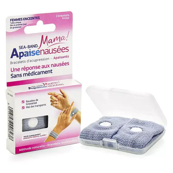 Pulseira anti-náusea para gestantes Sea-Band, cinza, 2 unidades