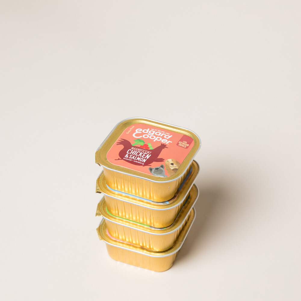 11x Edgard & Cooper Kuipje Vers Vlees Senior Hondenvoer Kip - Zalm150 gr