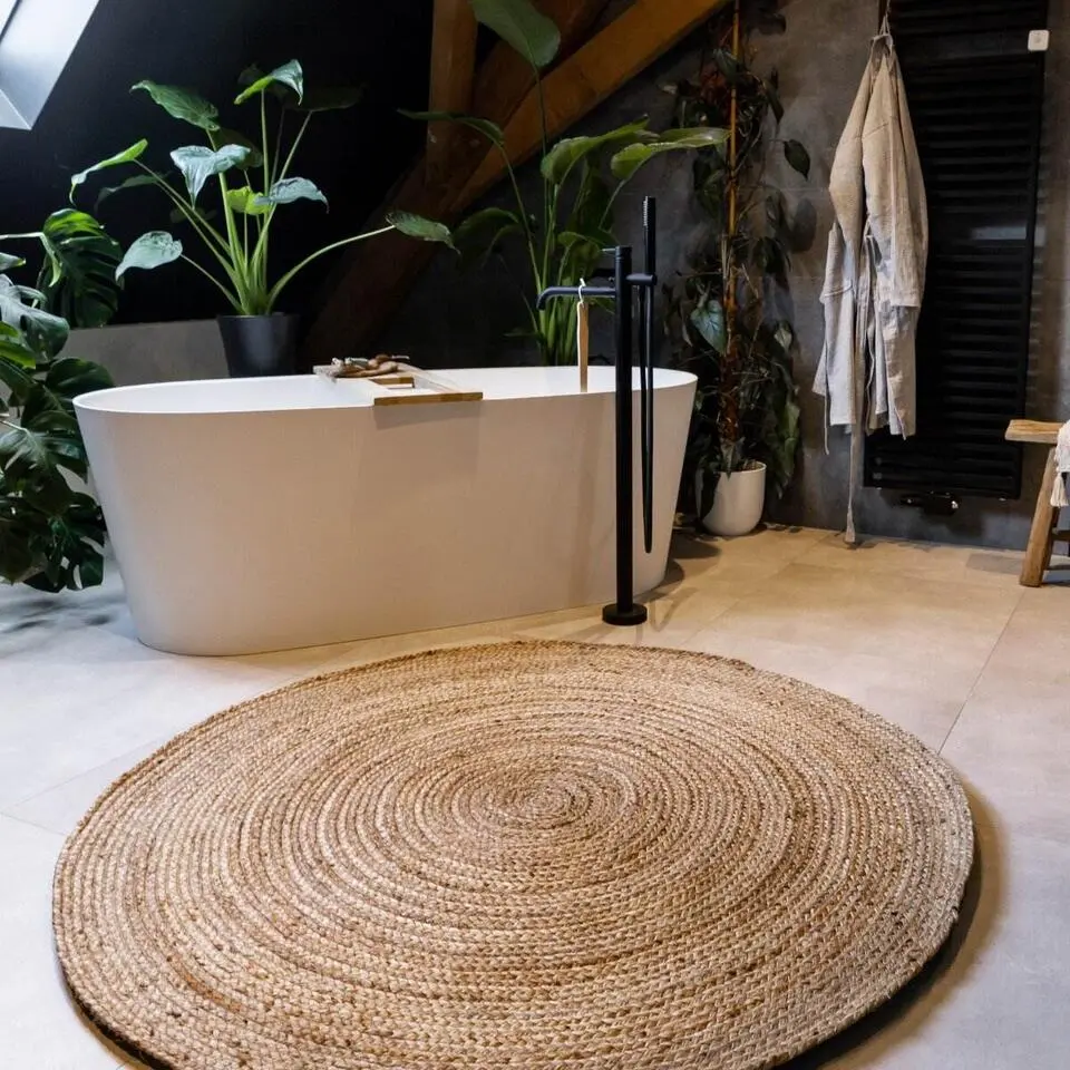 Interieur05 EVA Interior rond vloerkleed Jute naturel - 150 x 150 cm