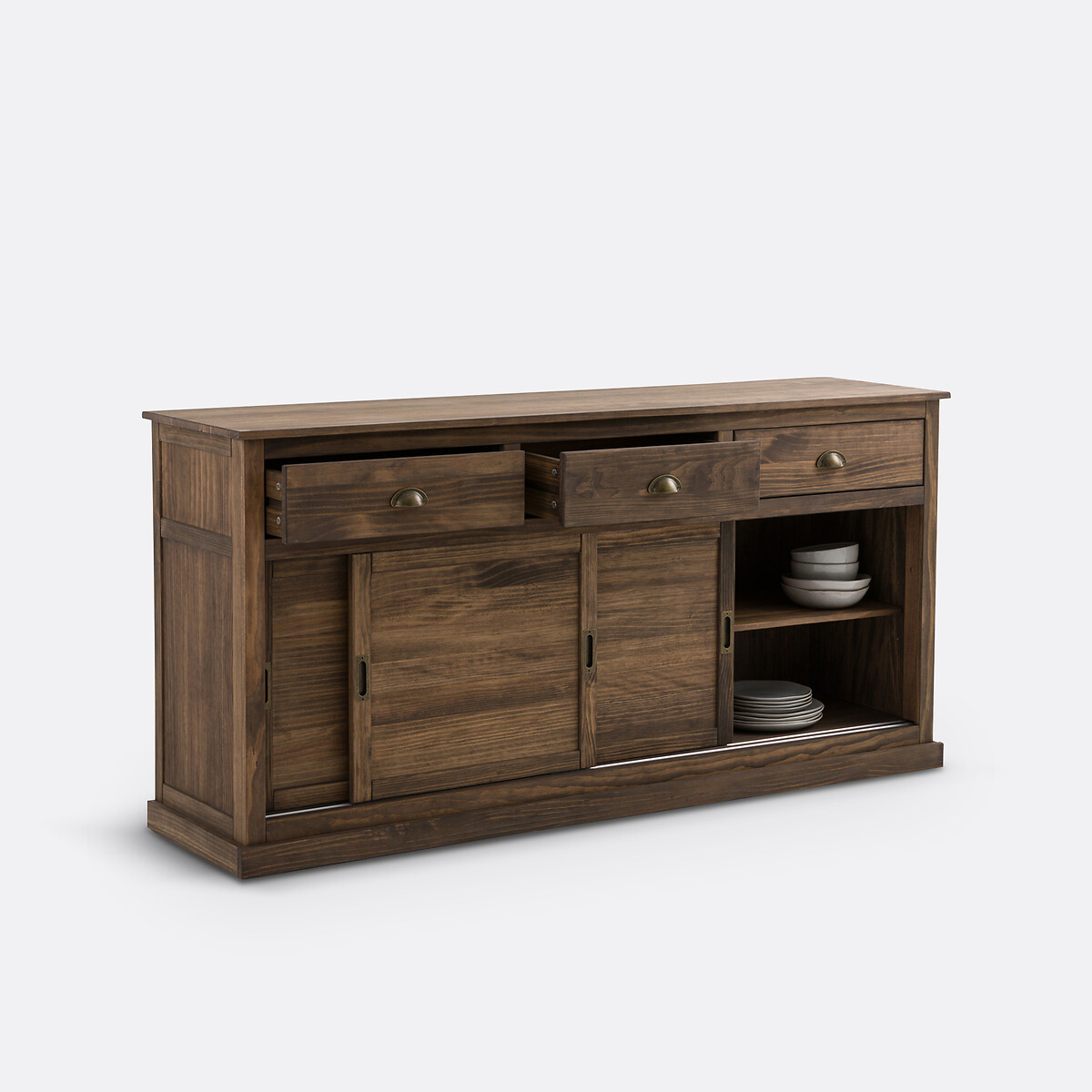 LA REDOUTE INTERIEURS<br>Aparador com 3 portas e 3 gavetas em pinho maciço e MDF, Lunja