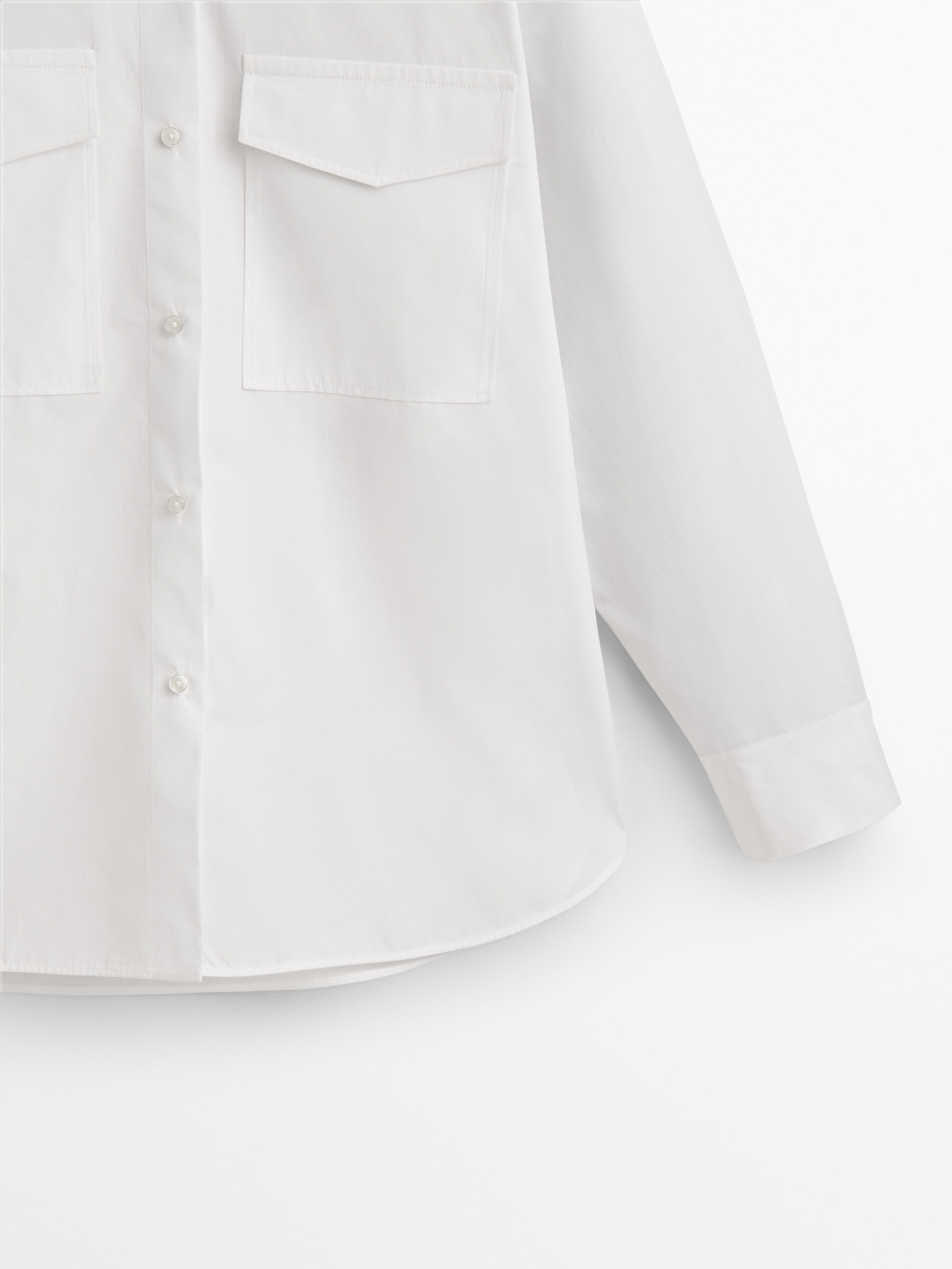 Camisa de popeline com grampos de cabelo - BRANCA