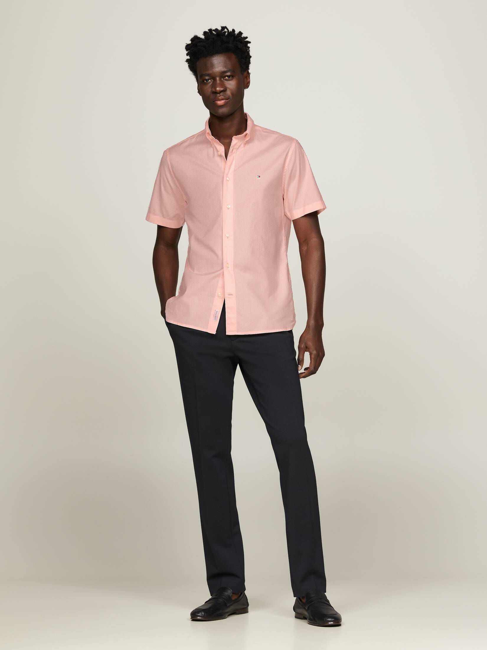 Tommy Hilfiger| Herren Hemd aus Baumwolle FLEX POPLIN Kurzarm Regular Fit
