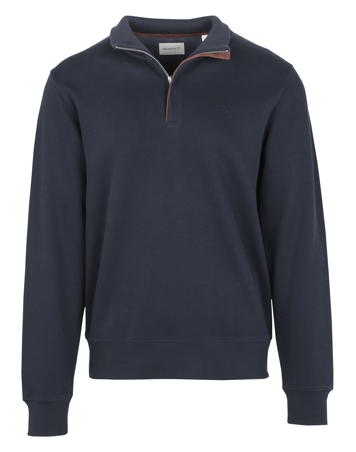 Pull col montant en coton | Bleu