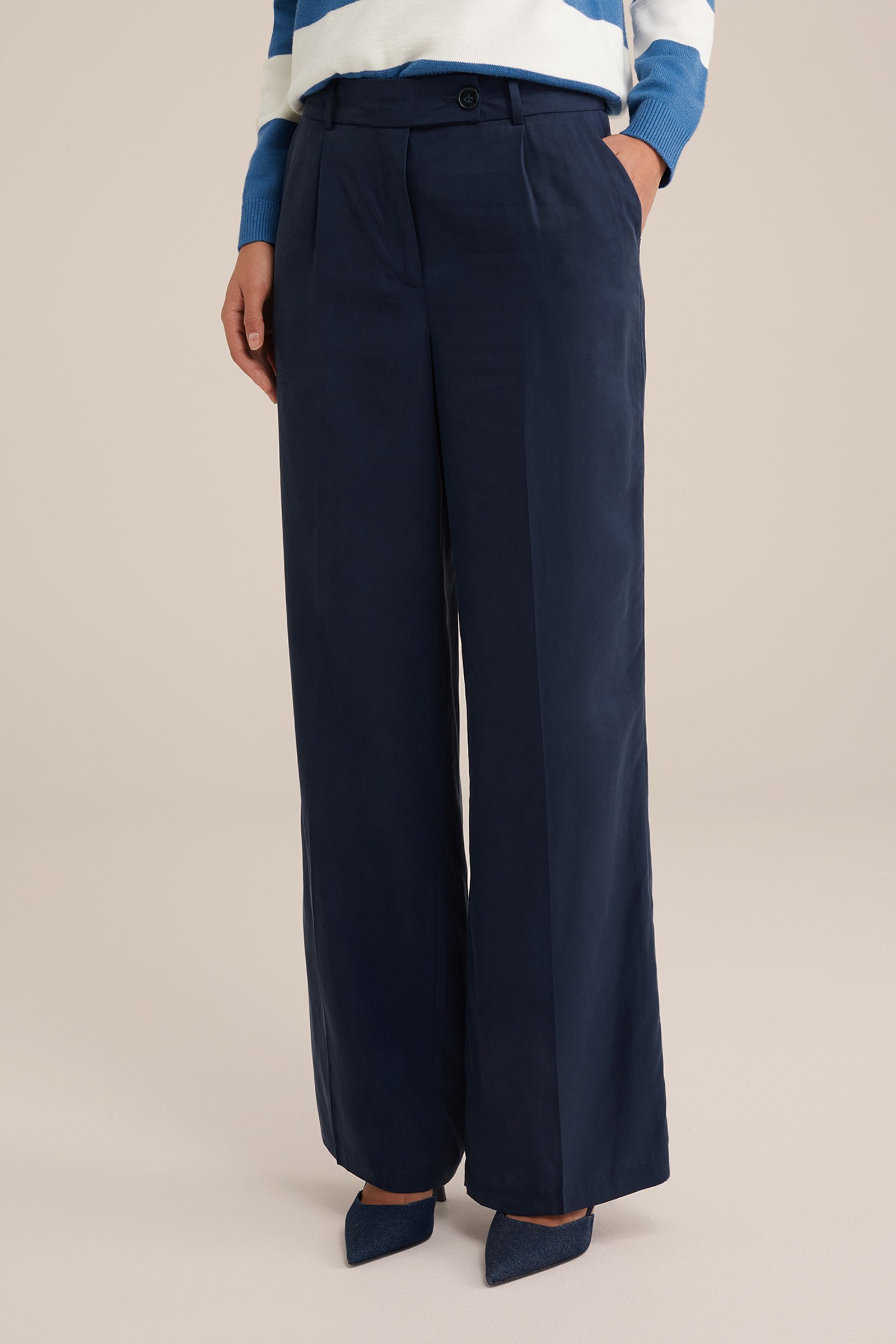 Regular fit pantalon WE Fashion Donkerblauw