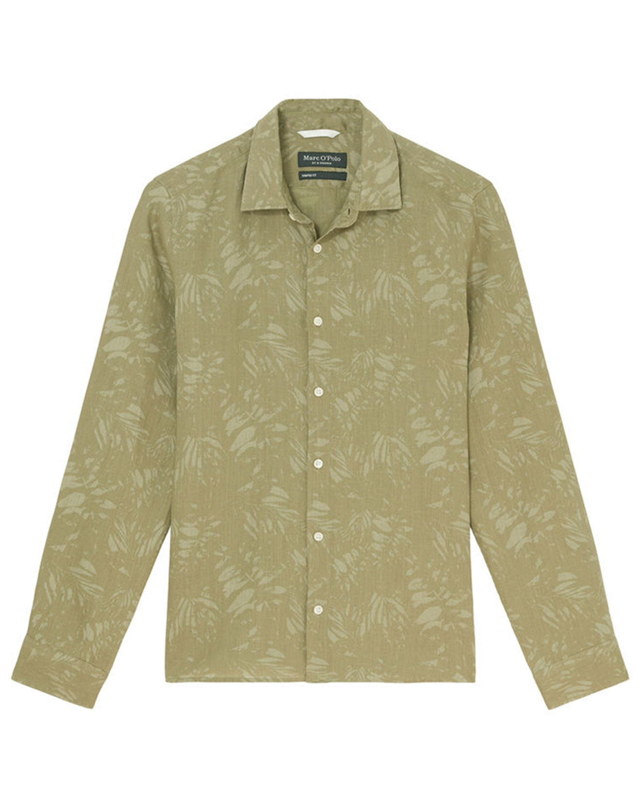 Marc O'Polo Chemise 100% Lin manches longues Sf kaki clair