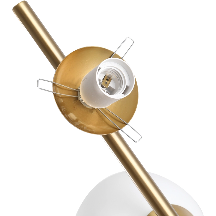 HOMCOM Stehlampe mit 2 Lampenschirmen gold, weiß