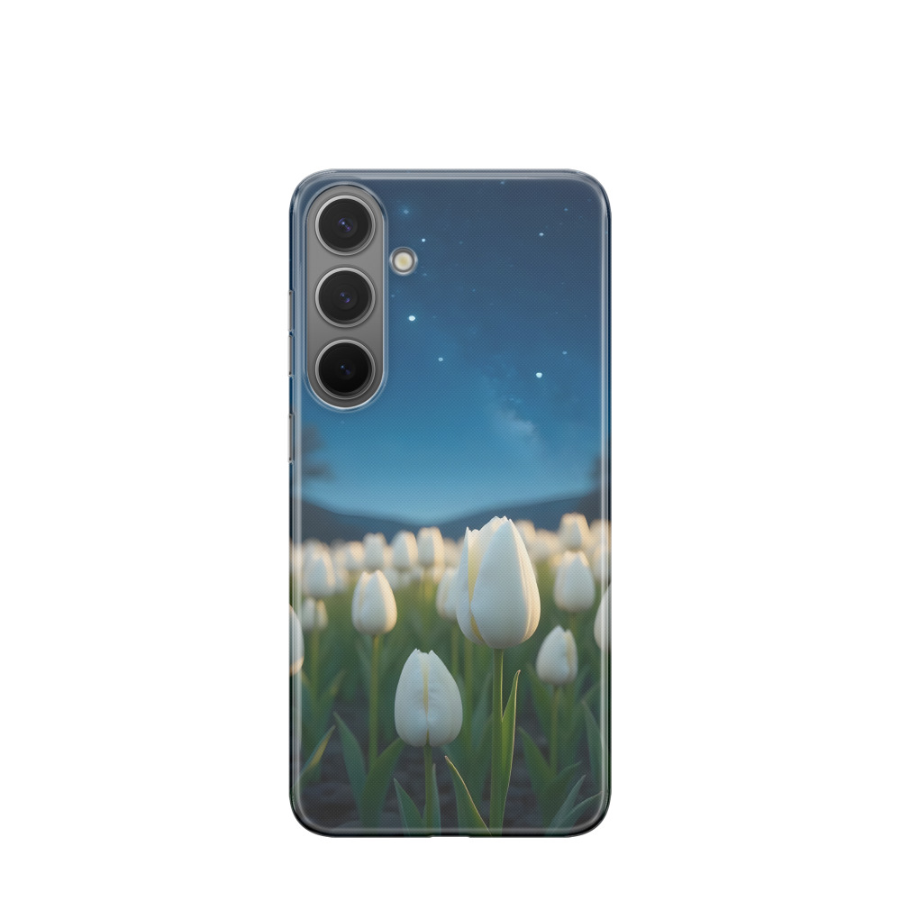 Samsung Galaxy S24 Plus Gummi Hülle Sternennacht im Tulpenfeld - Versch. Farben