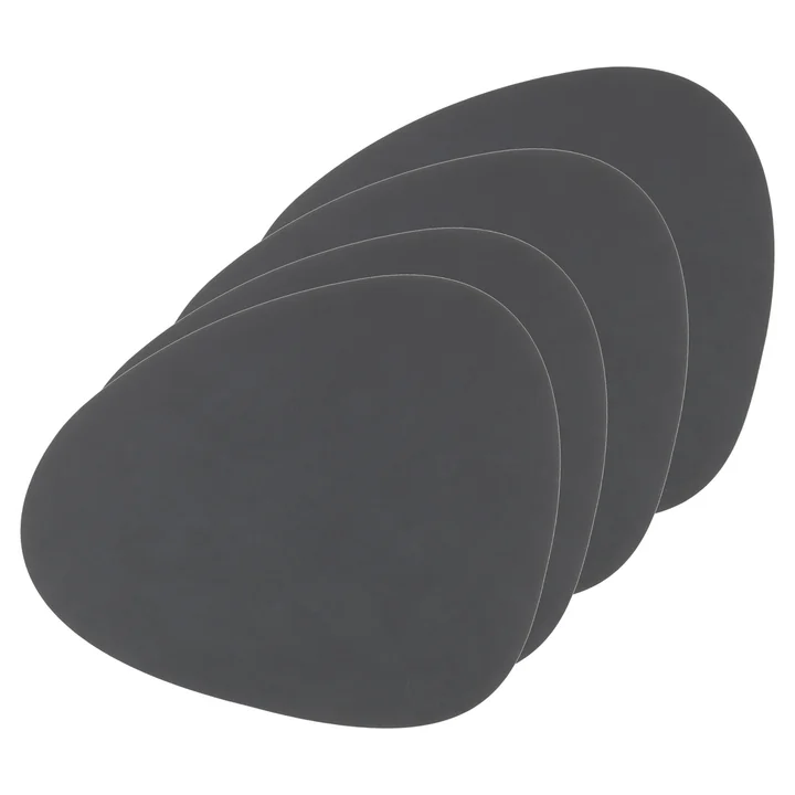 Lind DNA - Tischset Curve L, Nupo anthrazit (4er-Set)