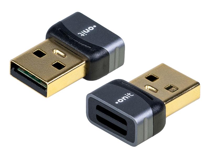 onit USB-Bluetooth-Adapter USB-A – Bluetooth 5.3, 1 Stück Adapter USB-A auf Bluetooth 5.3