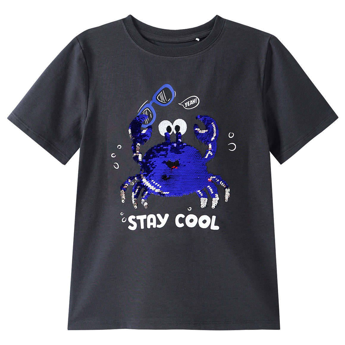Topolino Jungen T-Shirt mit Wendepailletten dunkelgrau