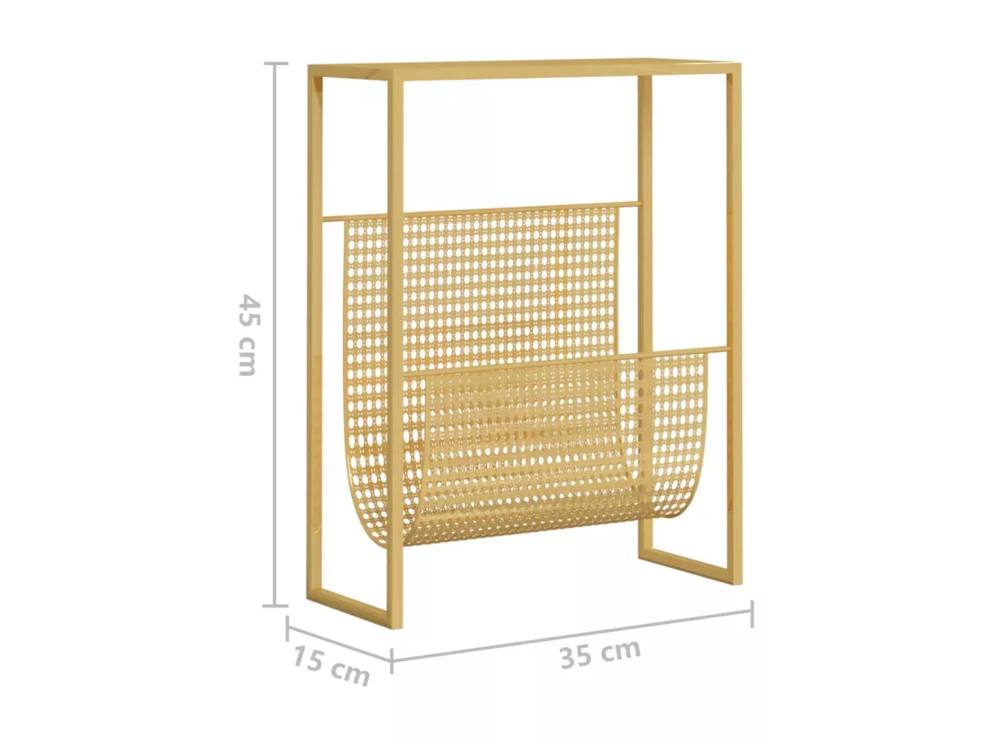 Porte-revue Doré 35x15x45 cm Acier
