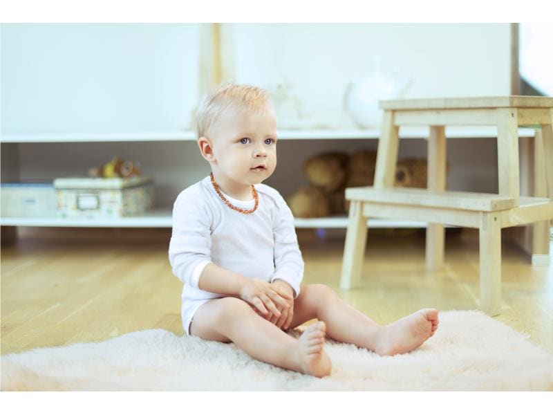 Amberos Bernsteinkette Natur Cognac Einzigartiger Babyschmuck mit hochwertiger Verarbeitung