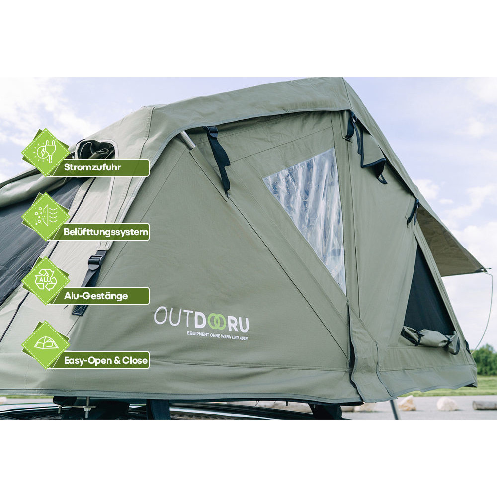 OutdoorU Compact 2 Pers daktent incl. dakraam - Green