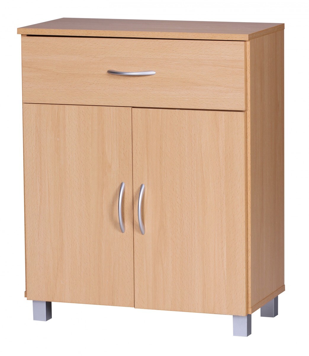 KADIMA DESIGN Sideboard mit 2 Türen und Schublade: Elegantes Design, graue Füße, verstellbarer Einlegeboden, Baumwolltuch-Reinigung