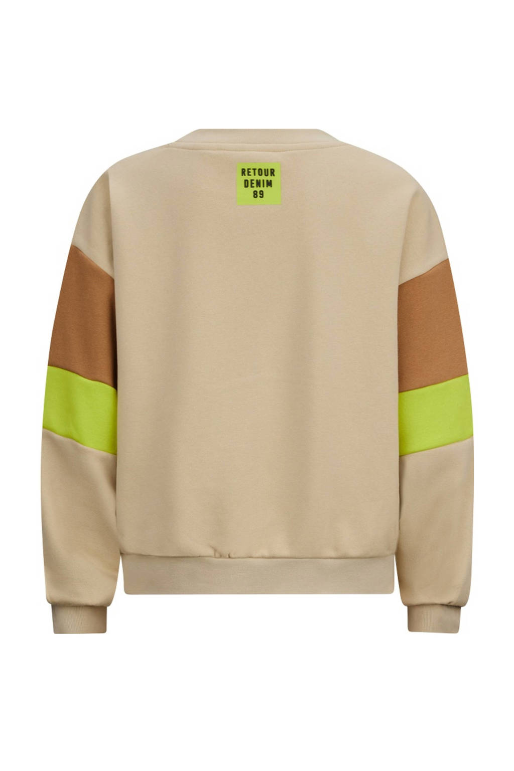 Retour Jeans sweater Brascha zand/bruin/groen