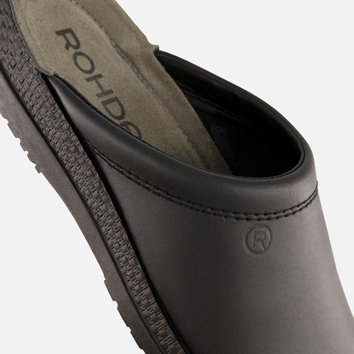 Rohde Pantoffels zwart Leer 370406