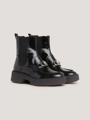 Botas Mocassim TH Monogram em Couro