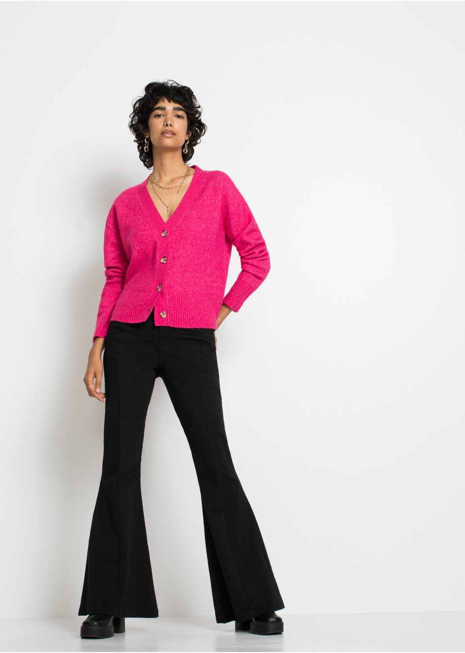 Pantalon évasé en twill