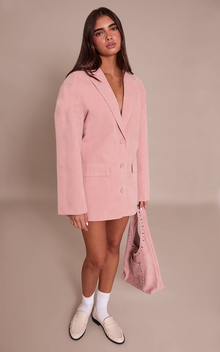 Rose Robe Blazer Structurée En Synthétique