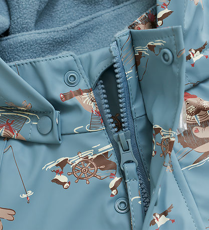 CeLaVi Regndragt m. Fleece - Smoke Blue
