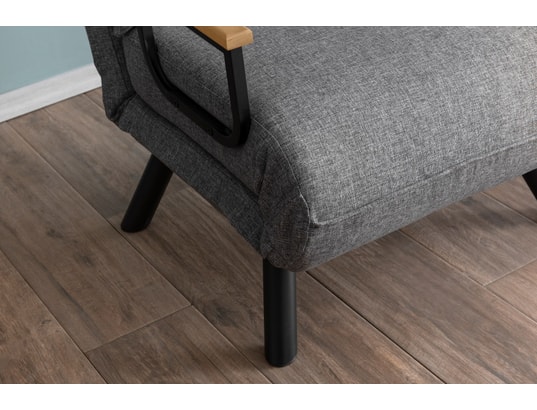 CONCEPT1 - Fauteuil convertible Sando Single gris clair 67 x 78 x h78