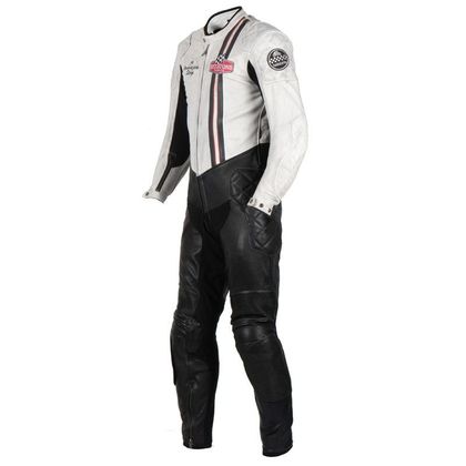 Combinaison Helstons STIRLING SUIT CUIR PLAIN - Noir / Blanc