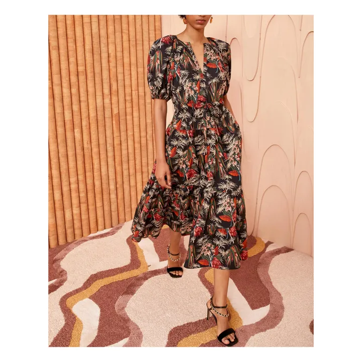 Ulla Johnson Robe Olina Popeline de Coton | Noir