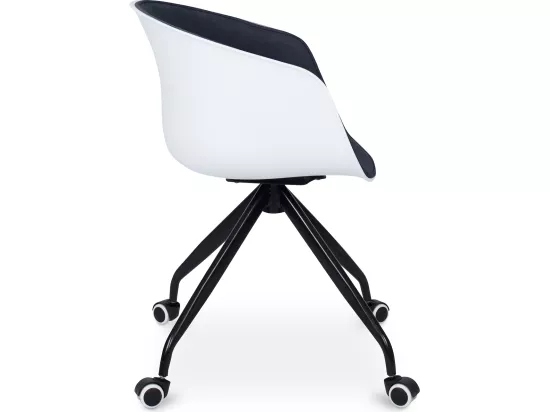 Chaise de bureau avec accoudoirs - Chaise de bureau à roulettes - Noir et blanc - Jodie Gris foncé
