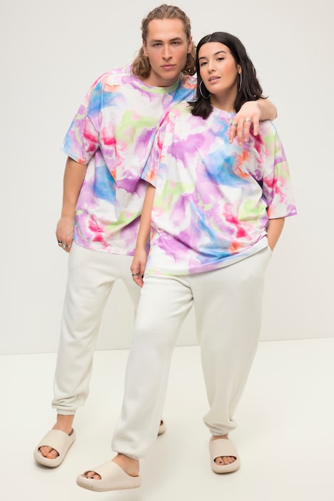 Oversize-Shirt, Farbverlauf, Rundhals, Halbarm, Unisex