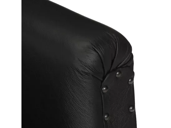 Fauteuil Noir Cuir véritable de chèvre